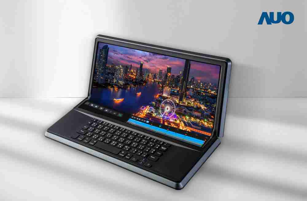 彩霸王14.6吋Micro LED折迭显示屏幕，，，，搭配半径4mm的弯折绞炼，，以及高画素、、、高亮度、、、高对比度的显示技术特点，，，即便在大视角下仍保有绝佳色相与亮度