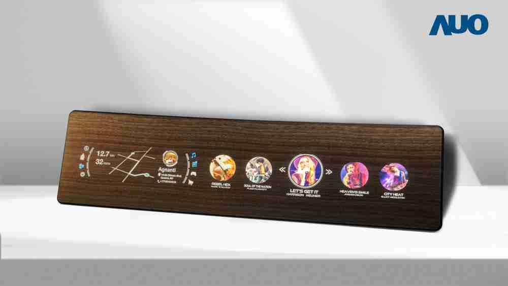 彩霸王研发全球最高穿透度达80%的AmLED木纹显示器，，，可于使用时呈现高亮度、、、、清晰可见的信息，，并在不使用时回归为单纯的饰板，，，，节能兼具美观