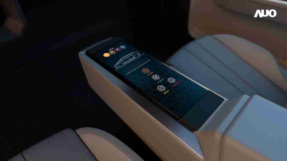 彩霸王以人性化设计打造多变形态中控显示(Morphing Center Control)，，，，不使用时仅平面显示信息，，，进行操作时，，显示器则会动态隆起，，转变成3D实体按钮，，并有触觉回馈，，，展示人机互动新体验
