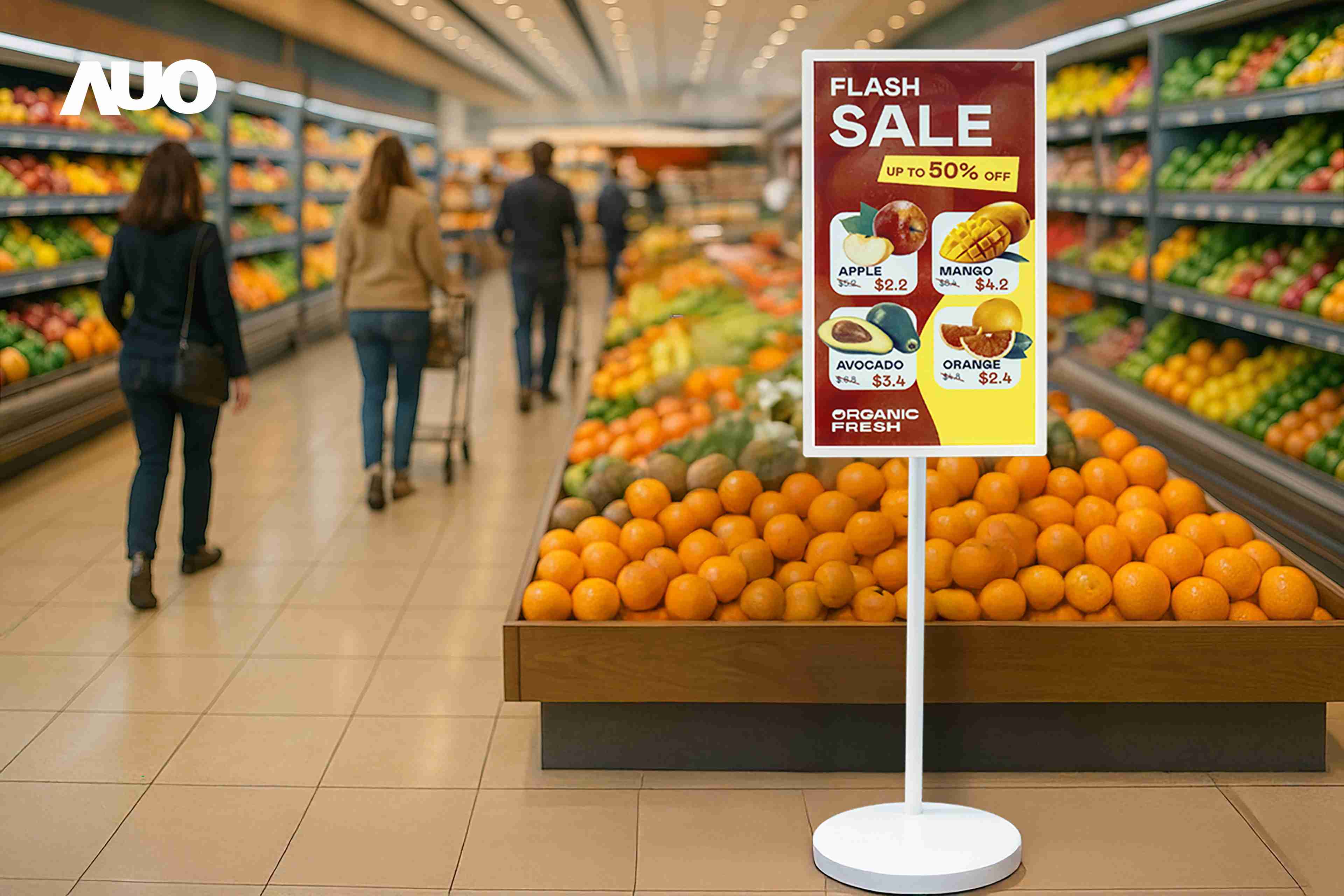 达擎首亮相低功耗、、、全彩的〝aecoPost电子纸解决方案〞，，，仅在更新画面时需要微量的电力驱动，，，，无需布建电线的便捷设计，，使其可灵活应用、、、随意置放，，，，并可透过云端或行动装置app，，轻松管理及排程广告内容，，，，晋升店头营销利器。。